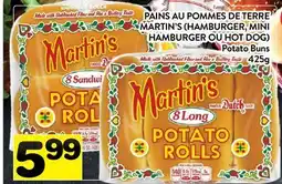 Supermarché PA PAINS AU POMMES DE TERRE MARTIN'S (HAMBURGER, MINI HAMBURGER OU HOT DOG) | POTATO BUNS offer