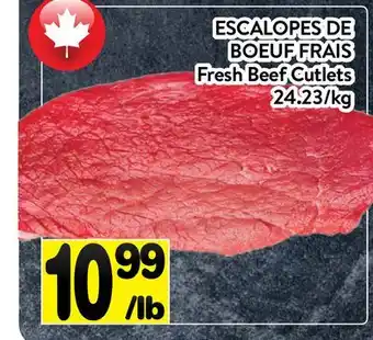 Supermarché PA ESCALOPES DE BOEUF FRAIS | Fresh Beef Cutlets offer
