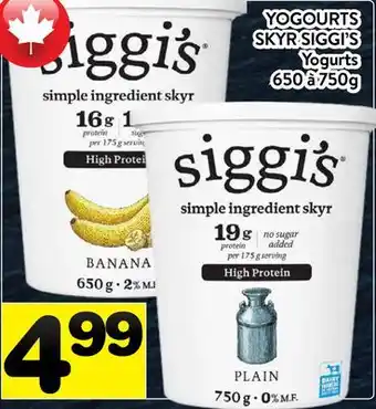 Supermarché PA YOGOURTS SKYR SIGGI'S | Yogurts offer
