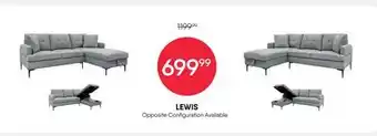 Meubles RD Lewis - Sectional with Right-Side Chaise and Storage offer