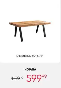 Meubles RD Indiana - Rectangular Dining Table 75 offer