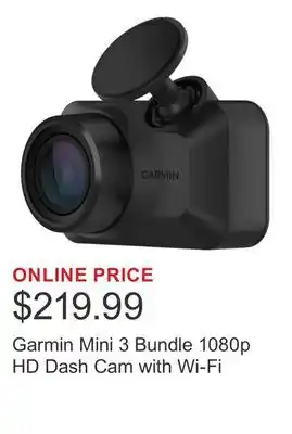 Costco Garmin Mini 3 Bundle 1080p HD Dash Cam with Wi-Fi offer