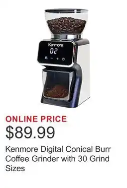 Costco Kenmore Digital Conical Burr Coffee Grinder with 30 Grind Sizes offer