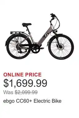 Costco ebgo CC60+ Electric Bike offer