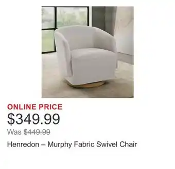 Costco Henredon – Murphy Fabric Swivel Chair offer