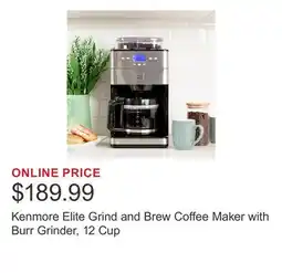 Costco Kenmore Elite Grind and Brew Coffee Maker with Burr Grinder, 12 Cup offer
