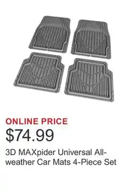 Costco 3D MAXpider Universal All-weather Car Mats 4-Piece Set offer