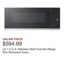 Costco LG 1.3 cu ft. Stainless Steel Over-the-Range Slim Microwave Oven, 400CFM offer