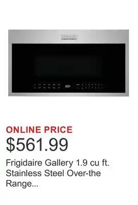 Costco Frigidaire Gallery 1.9 cu ft. Stainless Steel Over-the Range Microwave with Convection offer