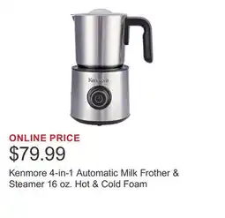 Costco Kenmore 4-in-1 Automatic Milk Frother & Steamer 16 oz. Hot & Cold Foam offer