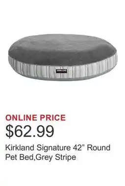 Costco Kirkland Signature 42 Round Pet Bed,Grey Stripe offer