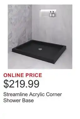 Costco Streamline Acrylic Corner Shower Base offer