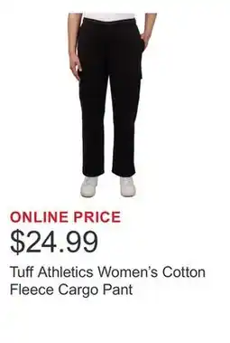 Costco Tuff Athletics Women's Cotton Fleece Cargo Pant offer