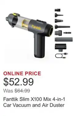 Costco Fanttik Slim X100 Mix 4-in-1 Car Vacuum and Air Duster offer