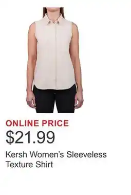 Costco Kersh Women's Sleeveless Texture Shirt offer