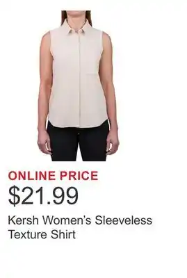 Costco Kersh Women's Sleeveless Texture Shirt offer
