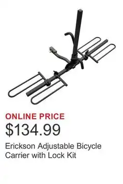Costco Erickson Adjustable Bicycle Carrier with Lock Kit offer