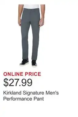 Costco Kirkland Signature Men's Performance Pant offer