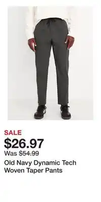 Old Navy Old Navy Dynamic Tech Woven Taper Pants offer