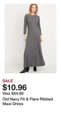 Old Navy Old Navy Fit & Flare Ribbed Maxi Dress offer