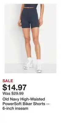 Old Navy Old Navy High-Waisted PowerSoft Biker Shorts -- 6-inch inseam offer