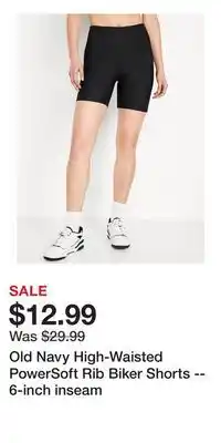 Old Navy Old Navy High-Waisted PowerSoft Rib Biker Shorts -- 6-inch inseam offer