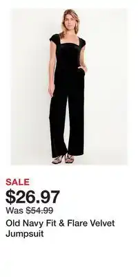 Old Navy Old Navy Fit & Flare Velvet Jumpsuit offer