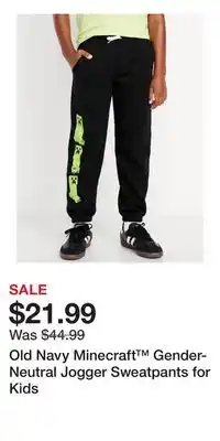Old Navy Old Navy Minecraft Gender-Neutral Jogger Sweatpants for Kids offer