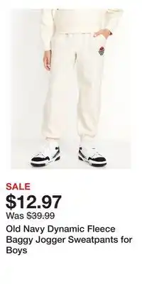 Old Navy Old Navy Dynamic Fleece Baggy Jogger Sweatpants for Boys offer