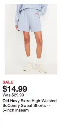 Old Navy Old Navy Extra High-Waisted SoComfy Sweat Shorts -- 5-inch inseam offer