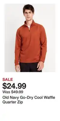 Old Navy Old Navy Go-Dry Cool Waffle Quarter Zip offer