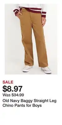 Old Navy Old Navy Baggy Straight Leg Chino Pants for Boys offer