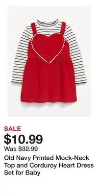 Old Navy Old Navy Printed Mock-Neck Top and Corduroy Heart Dress Set for Baby offer