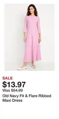 Old Navy Old Navy Fit & Flare Ribbed Maxi Dress offer