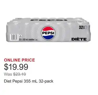 Costco Diet Pepsi 355 mL 32-pack offer