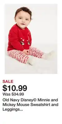 Old Navy Old Navy Disney Minnie and Mickey Mouse Sweatshirt and Leggings Set for Baby offer