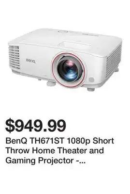 Newegg BenQ TH671ST 1080p Short Throw Home Theater and Gaming Projector - White offer
