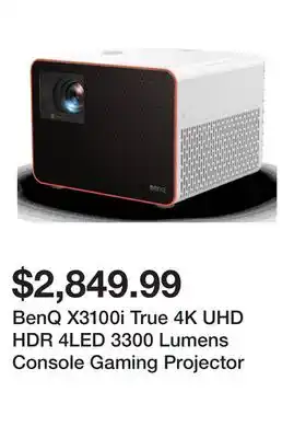 Newegg BenQ X3100i True 4K UHD HDR 4LED 3300 Lumens Console Gaming Projector offer