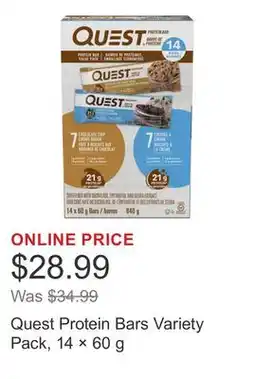 Costco Quest Protein Bars Variety Pack, 14 × 60 g offer