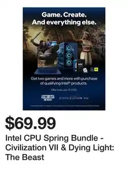 Newegg Intel CPU Spring Bundle - Civilization VII & Dying Light: The Beast offer