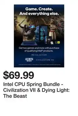 Newegg Intel CPU Spring Bundle - Civilization VII & Dying Light: The Beast offer
