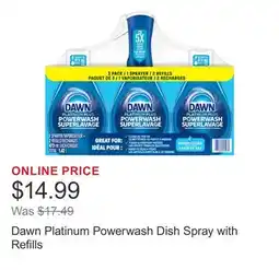 Costco Dawn Platinum Powerwash Dish Spray with Refills offer
