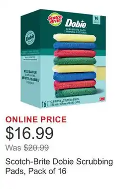 Costco Scotch-Brite Dobie Scrubbing Pads, Pack of 16 offer