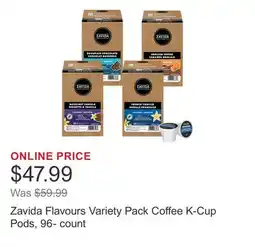 Costco Zavida Flavours Variety Pack Coffee K-Cup Pods, 96- count offer