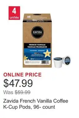 Costco Zavida French Vanilla Coffee K-Cup Pods, 96- count offer