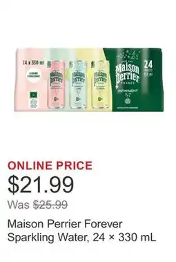 Costco Maison Perrier Forever Sparkling Water, 24 × 330 mL offer