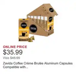 Costco Zavida Coffee Crème Brulée Aluminum Capsules Compatible with Nespresso Original System, 60 count offer