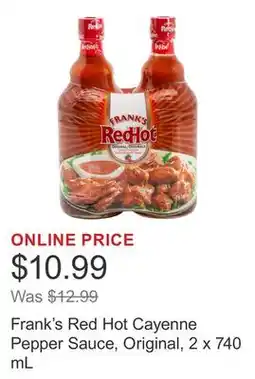 Costco Frank's Red Hot Cayenne Pepper Sauce, Original, 2 x 740 mL offer