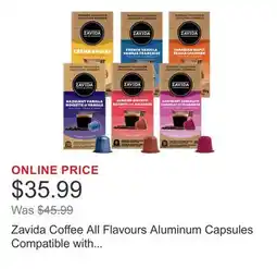 Costco Zavida Coffee All Flavours Aluminum Capsules Compatible with Nespresso Original System, 60 count offer