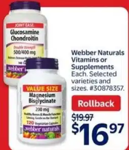 Walmart Webber naturals vitamins or supplements offer